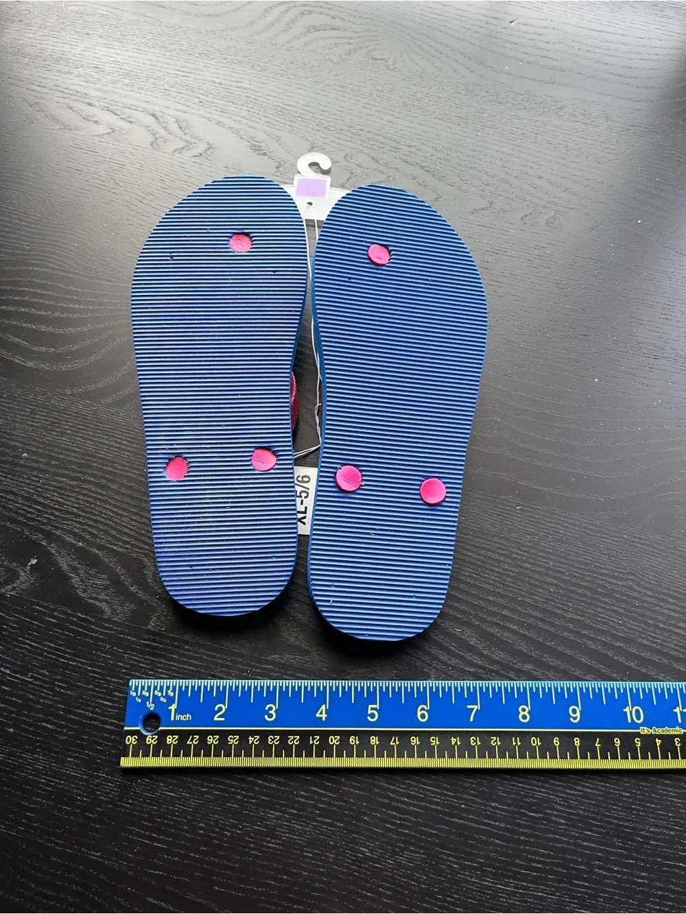 Xhilaration Girls Flip Flops Blues Gail Blue Pink Glitter Size XL 5/6 New